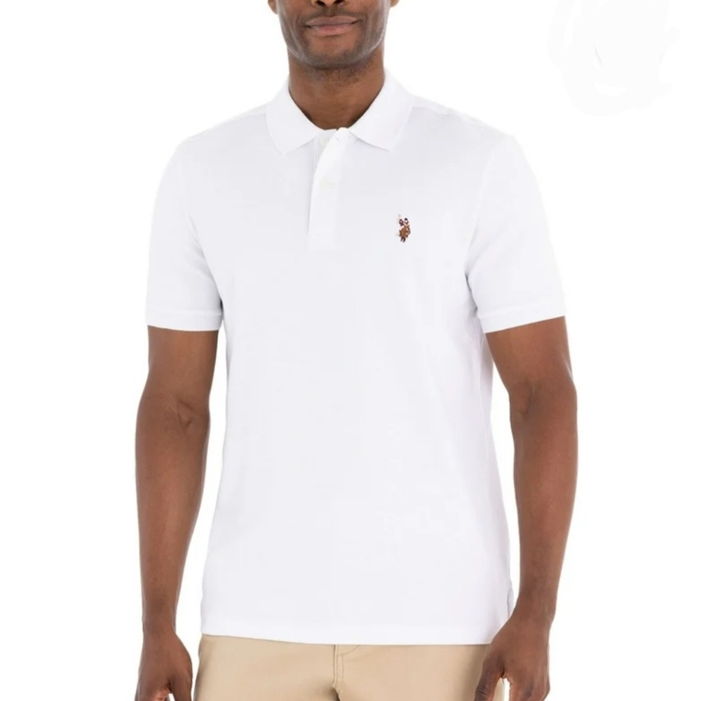 U.S.Polo Assn. Mens Interlock Polo Shirt (White)
